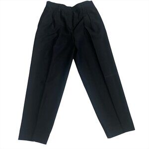 Giorgi Armani Pleated Front Black 100% Wool Dress Pants Trousers Size 46/12